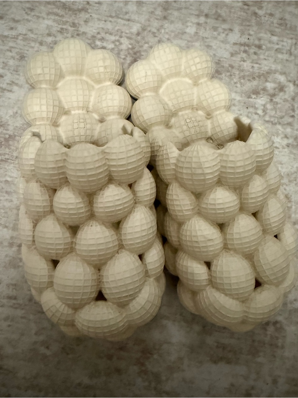 Textured Bubble Bead Statement Cuff Bracelet - Cream